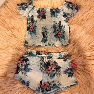 Girls Matching Floral Set